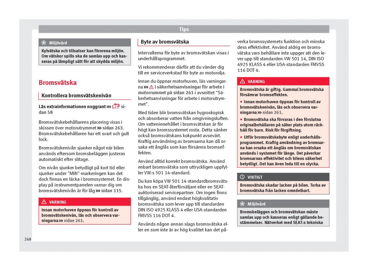 Seat Arona instruktionsbok / page 270