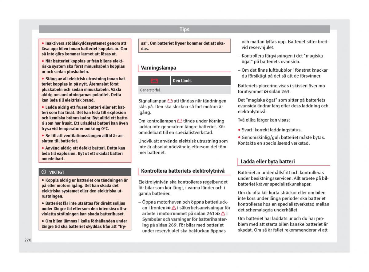 Seat Arona instruktionsbok / page 272