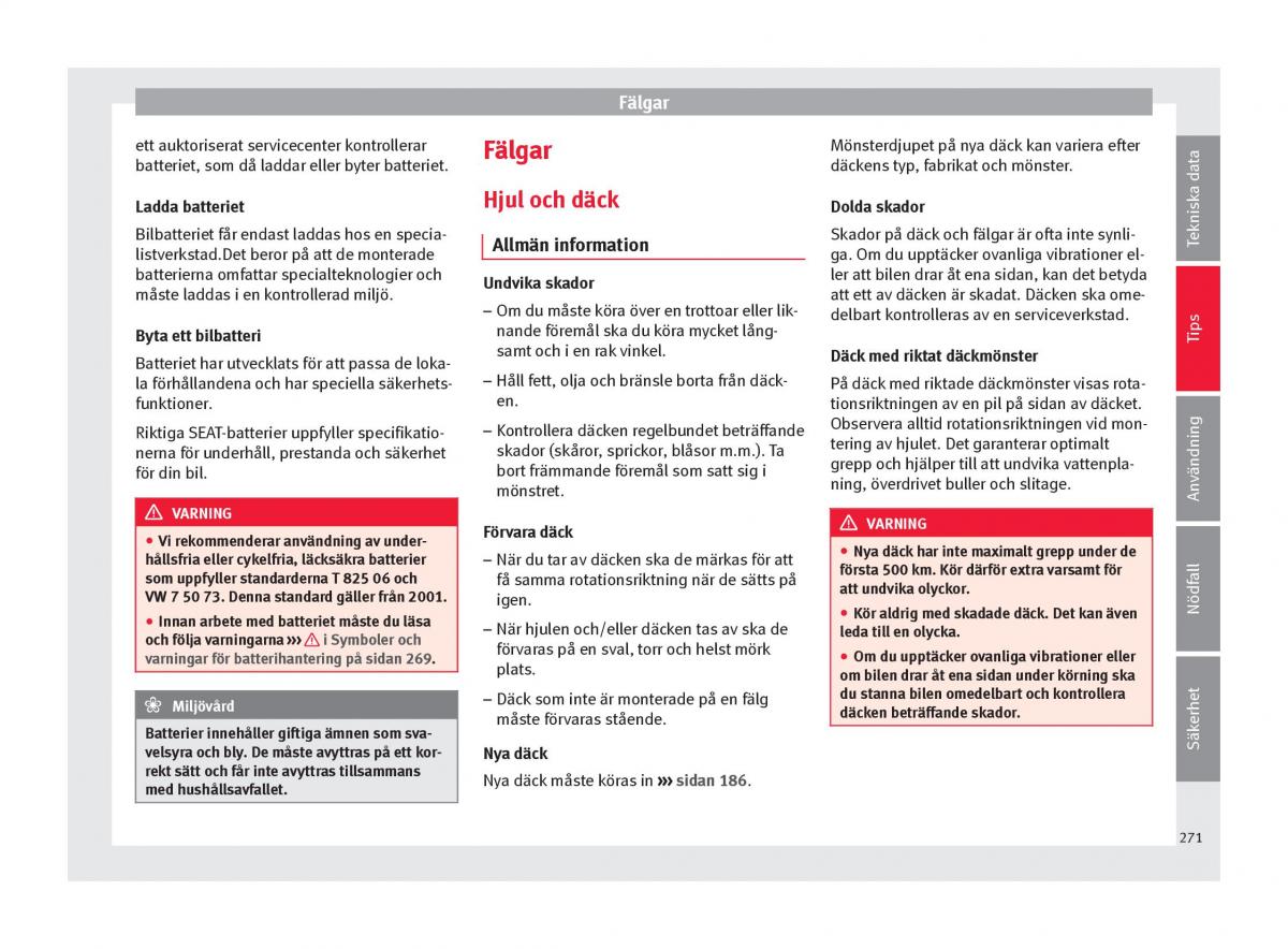 Seat Arona instruktionsbok / page 273