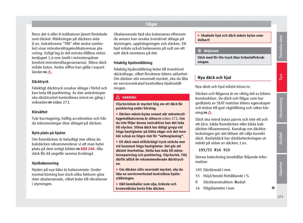 Seat Arona instruktionsbok / page 275