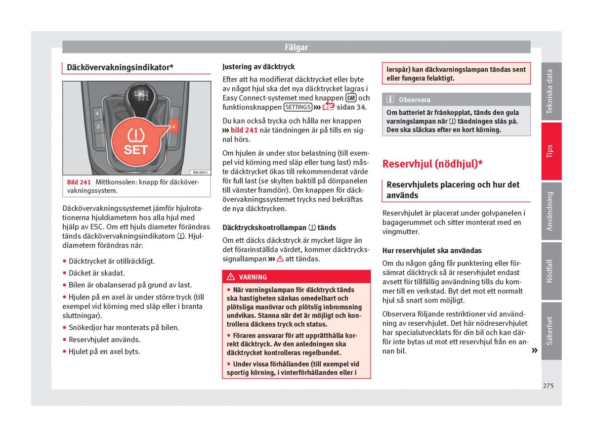 Seat Arona instruktionsbok / page 277