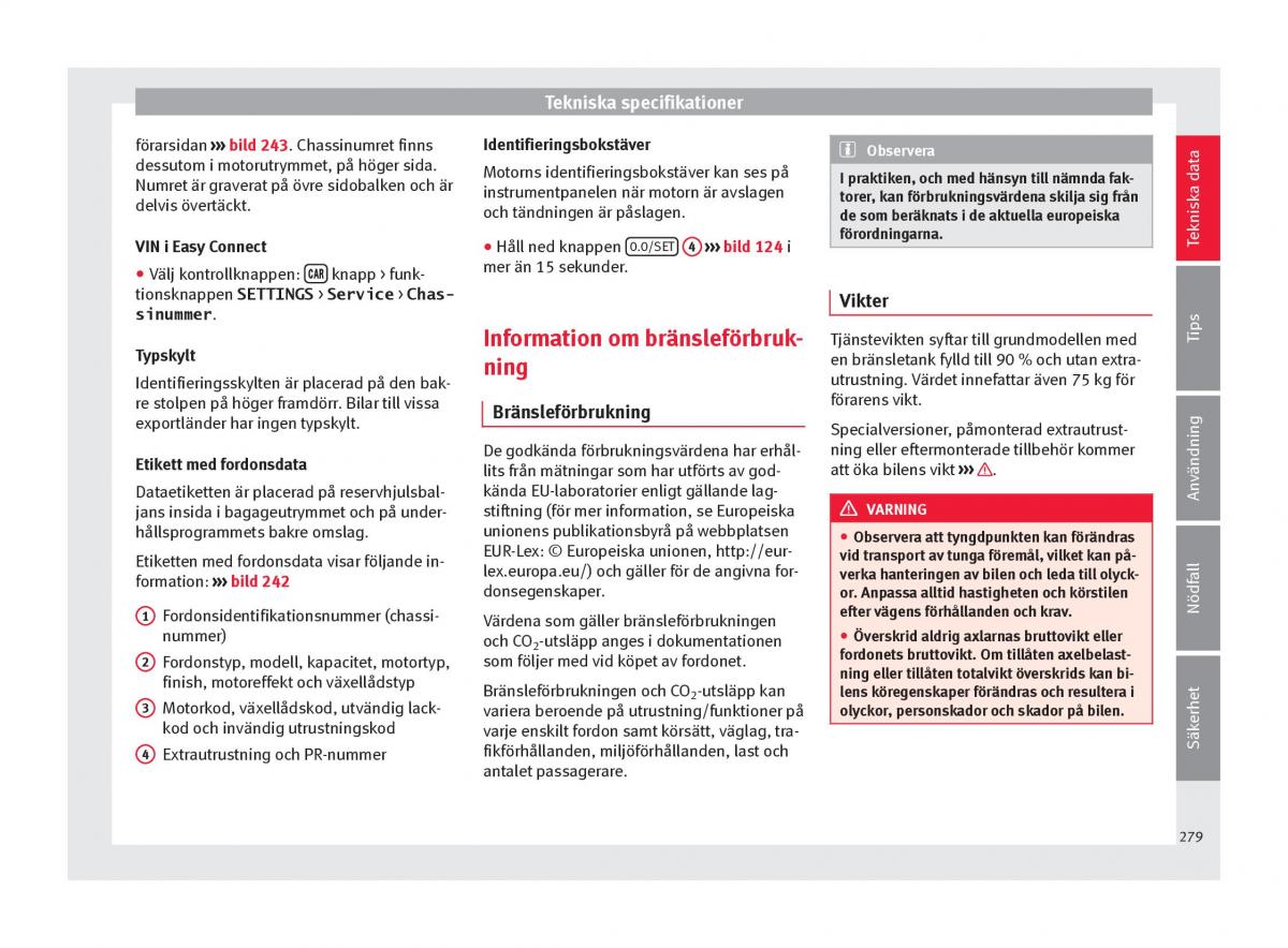 Seat Arona instruktionsbok / page 281