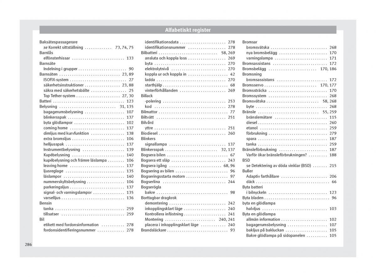 Seat Arona instruktionsbok / page 288