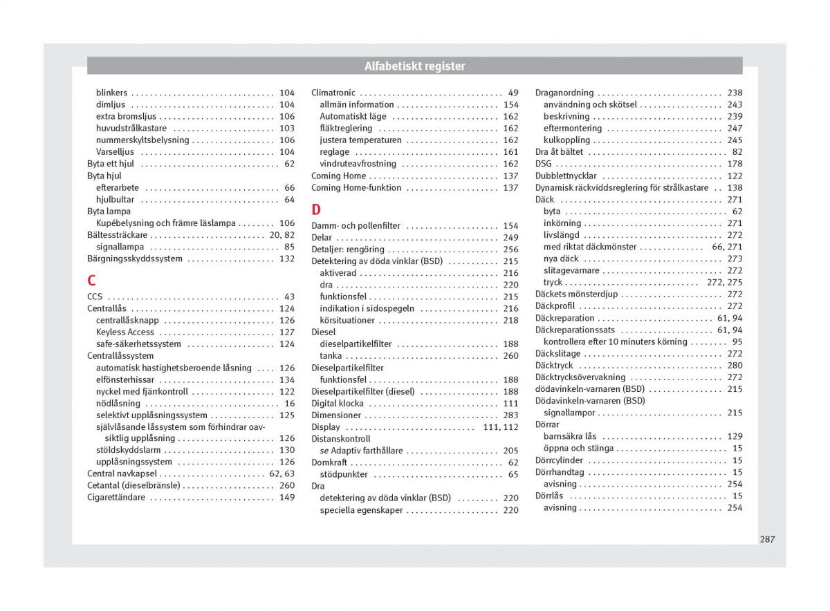 Seat Arona instruktionsbok / page 289