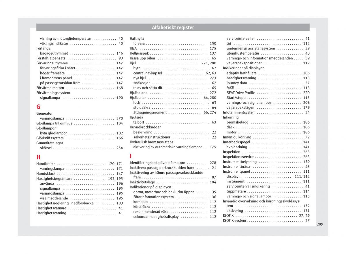 Seat Arona instruktionsbok / page 291