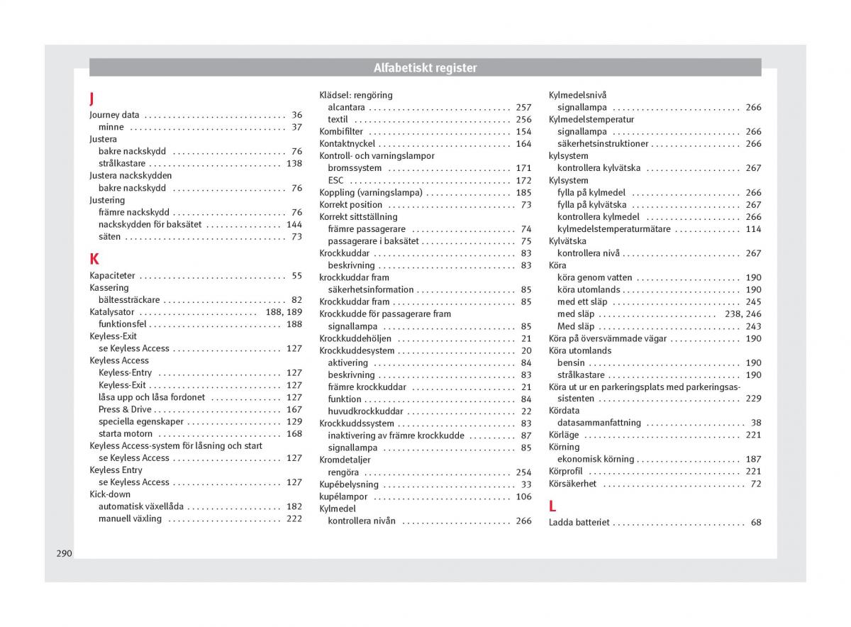 Seat Arona instruktionsbok / page 292