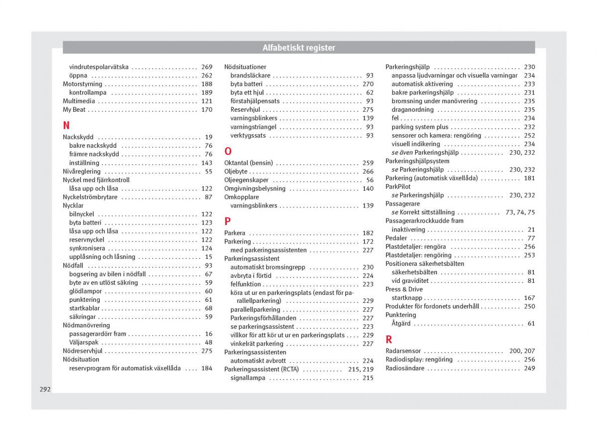 Seat Arona instruktionsbok / page 294