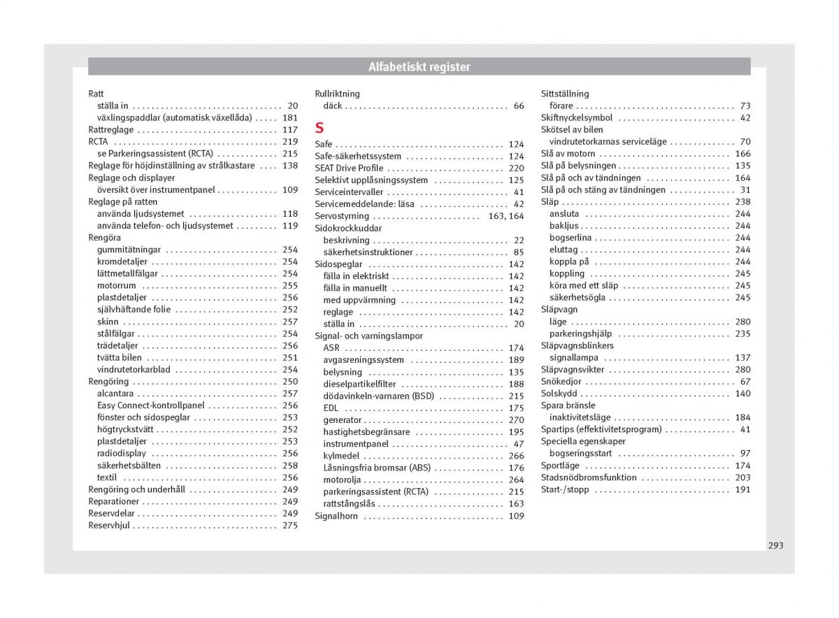 Seat Arona instruktionsbok / page 295