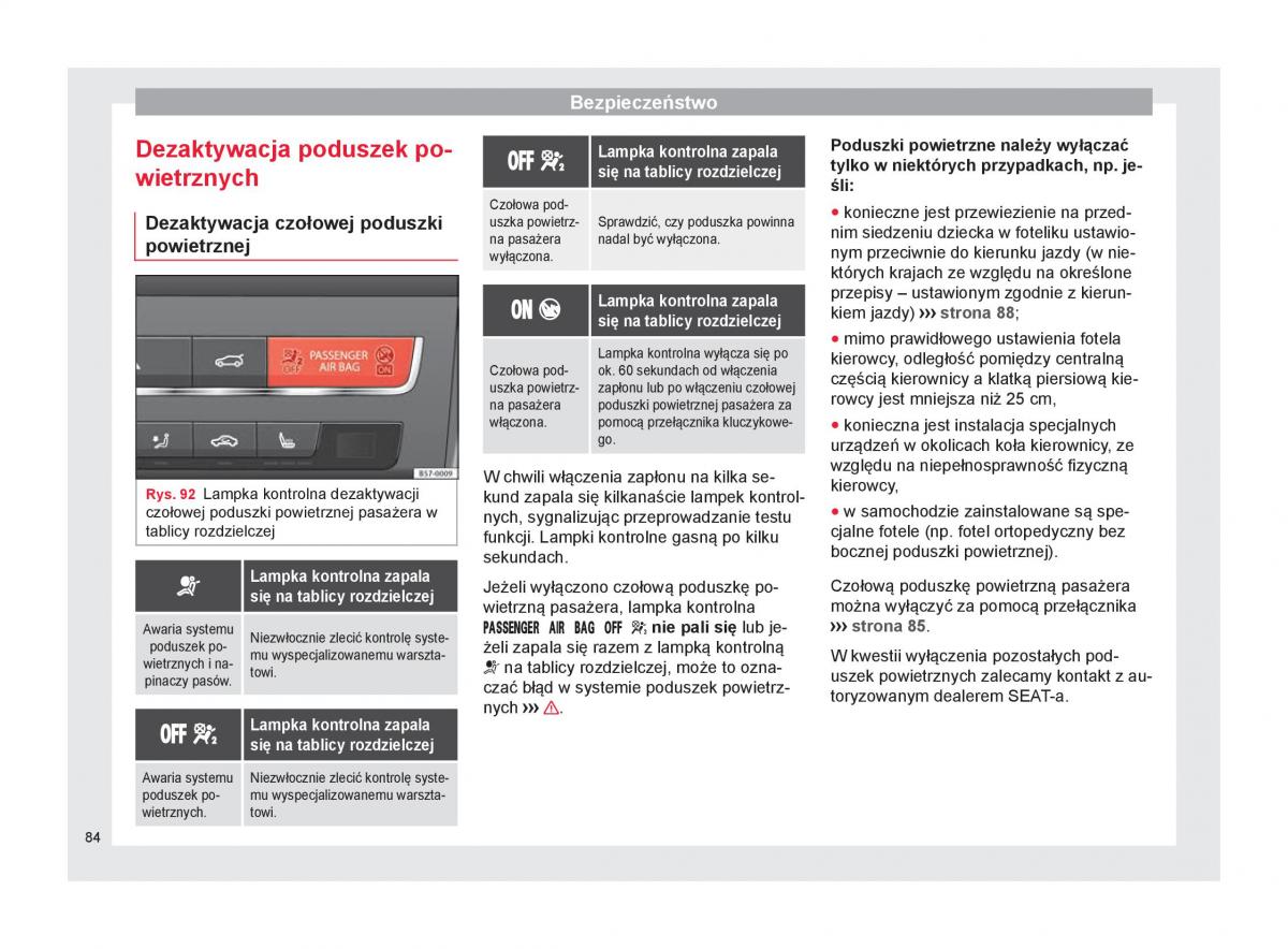 Seat Ateca instrukcja obslugi / page 86