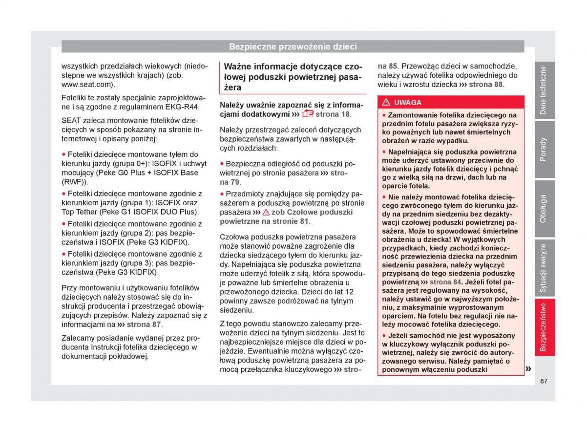 Seat Ateca instrukcja obslugi / page 89