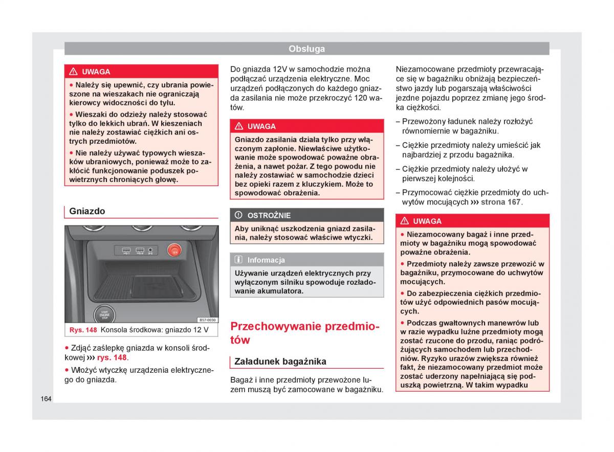 Seat Ateca instrukcja obslugi / page 166