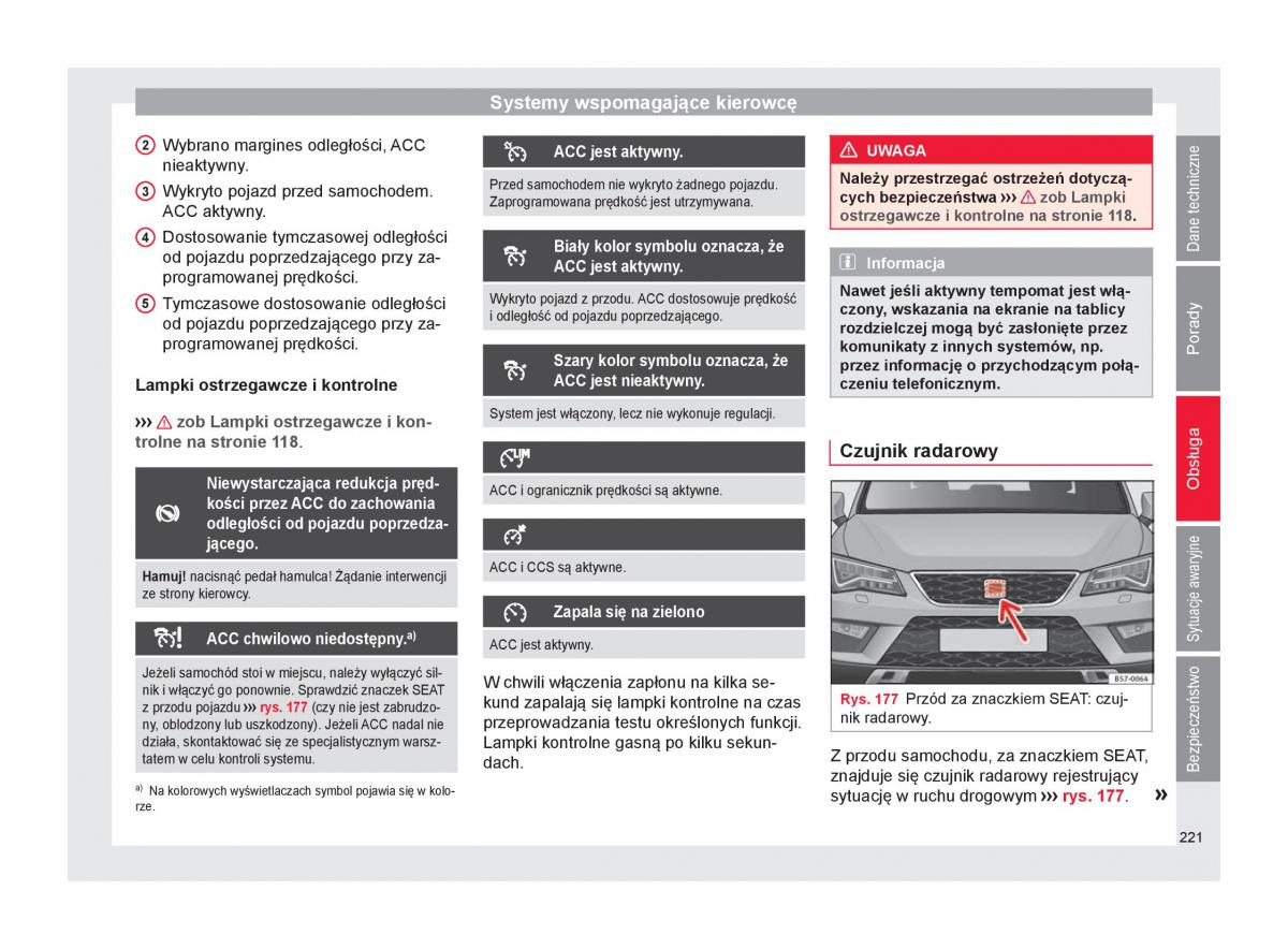 Seat Ateca instrukcja obslugi / page 223