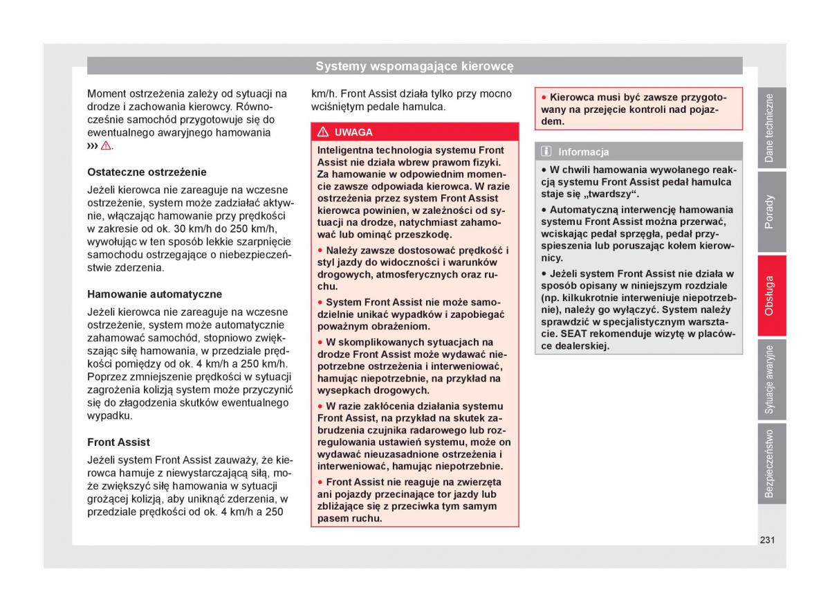 Seat Ateca instrukcja obslugi / page 233