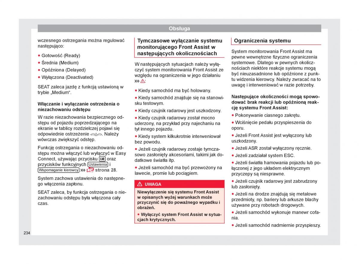 Seat Ateca instrukcja obslugi / page 236