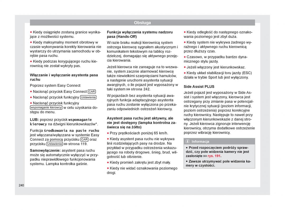 Seat Ateca instrukcja obslugi / page 242