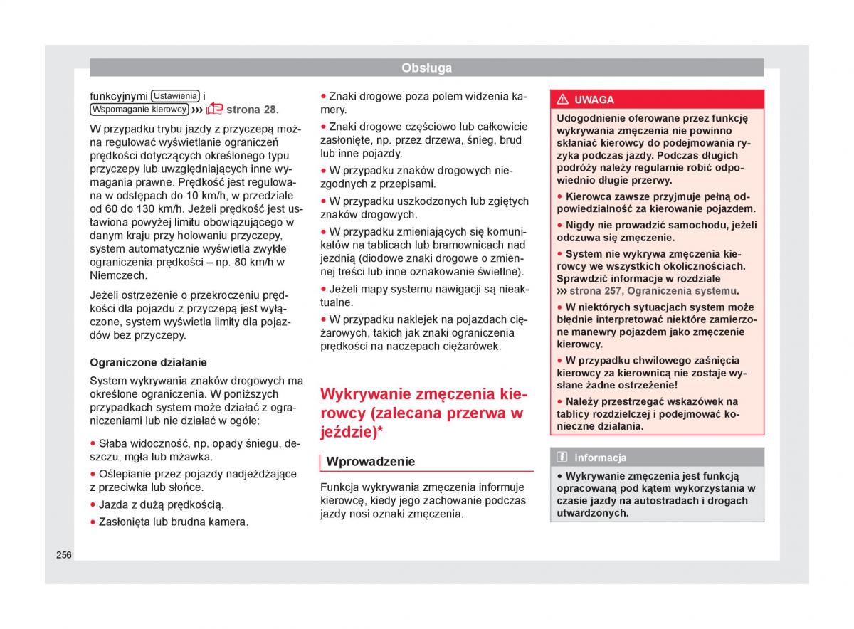 Seat Ateca instrukcja obslugi / page 258