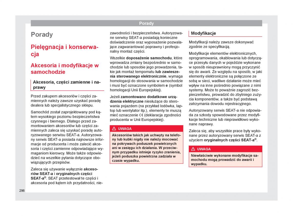 Seat Ateca instrukcja obslugi / page 298