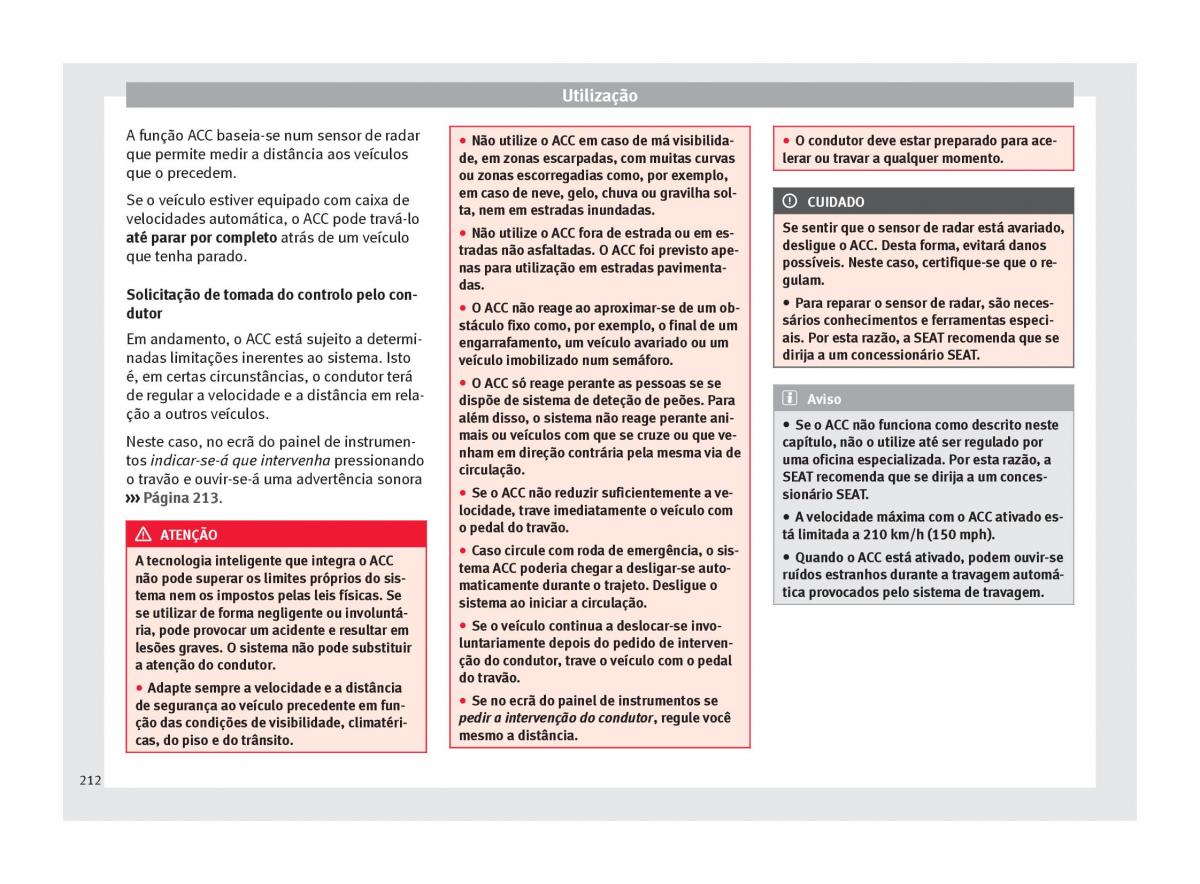 Seat Ateca manual del propietario / page 214