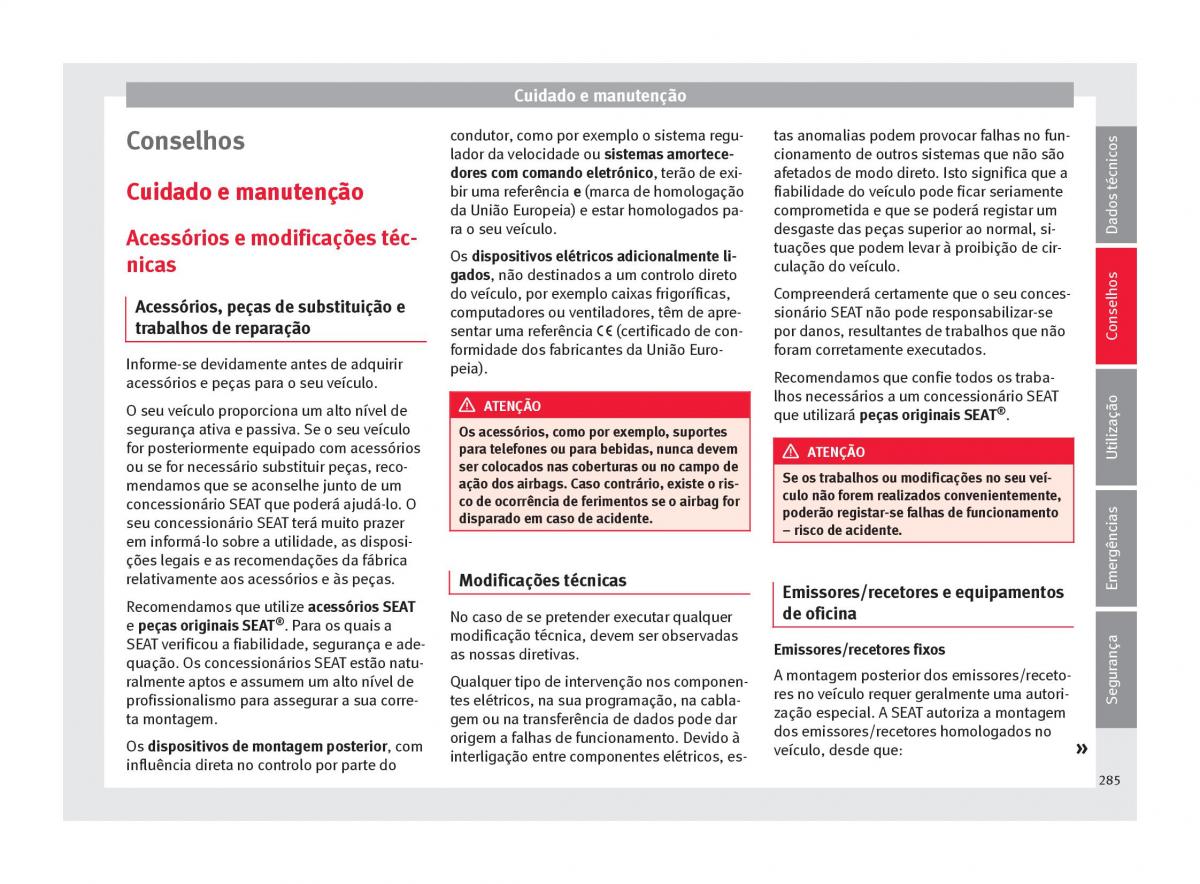 Seat Ateca manual del propietario / page 287