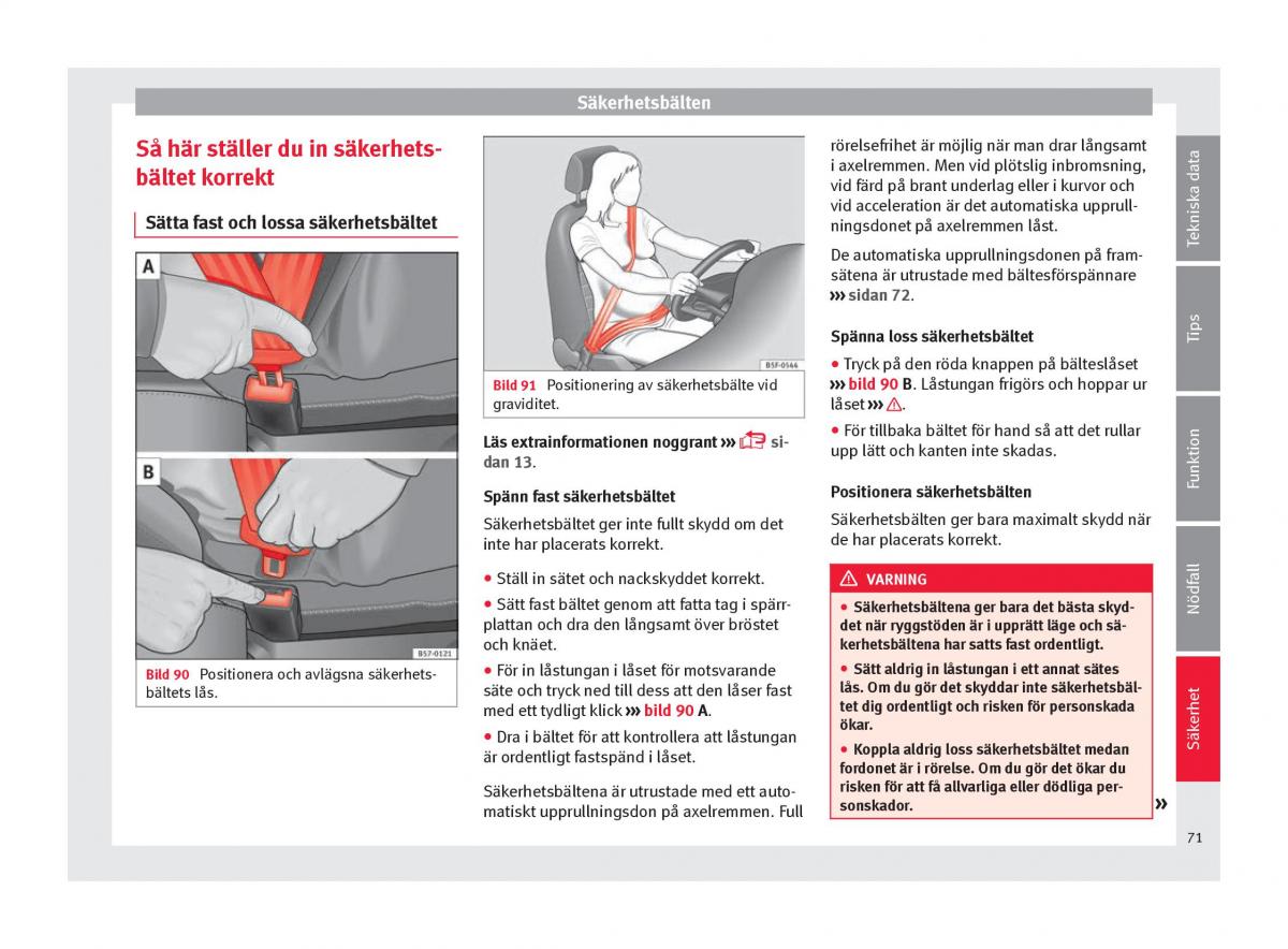 Seat Ateca instruktionsbok / page 73