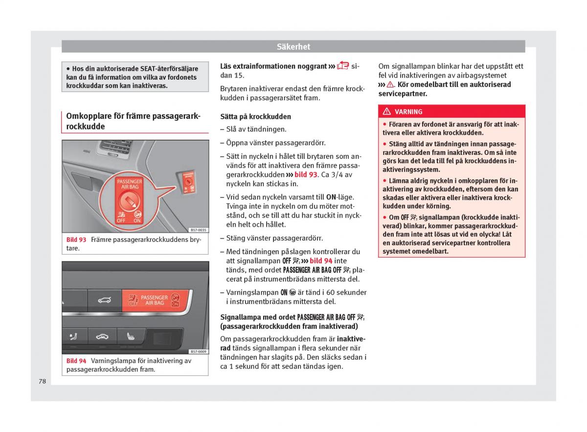 Seat Ateca instruktionsbok / page 80