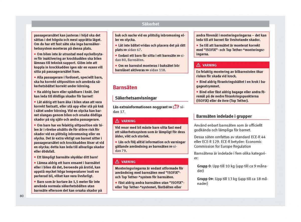 Seat Ateca instruktionsbok / page 82