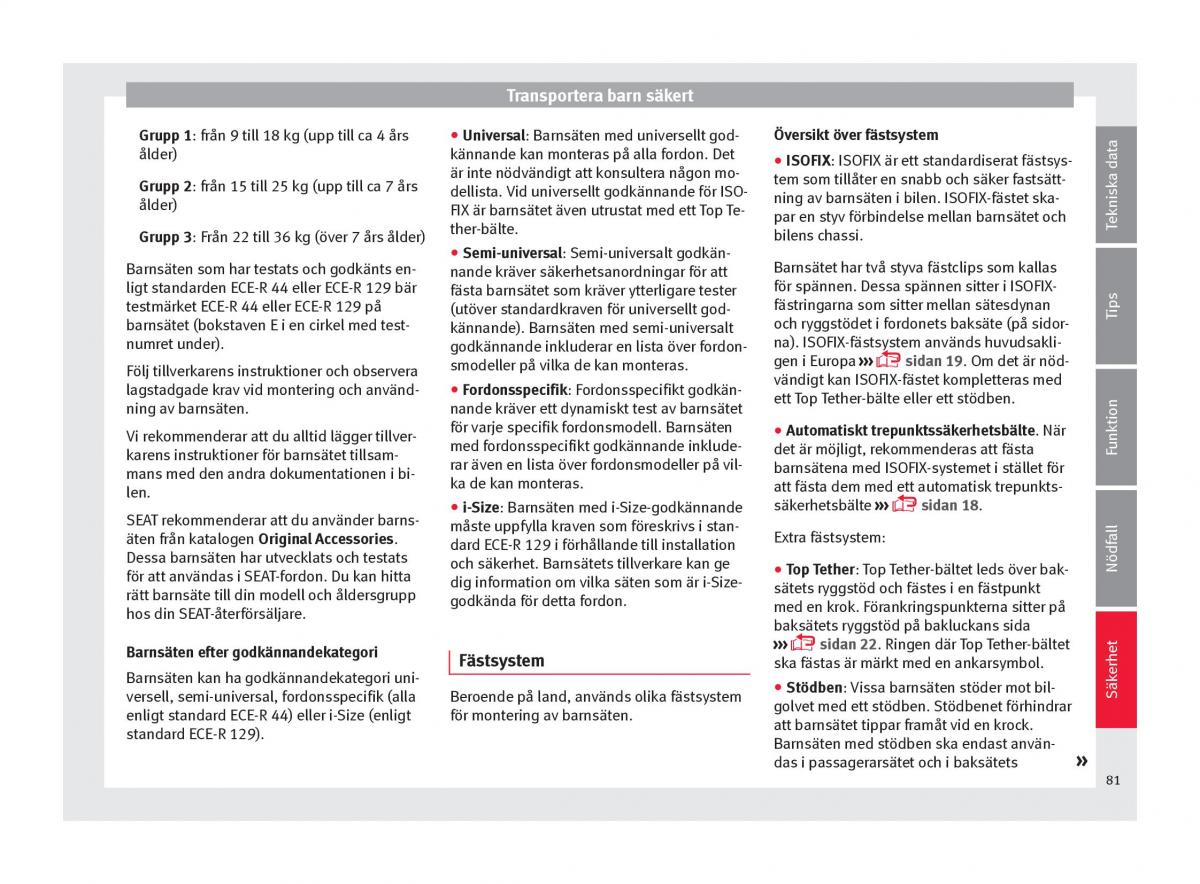 Seat Ateca instruktionsbok / page 83