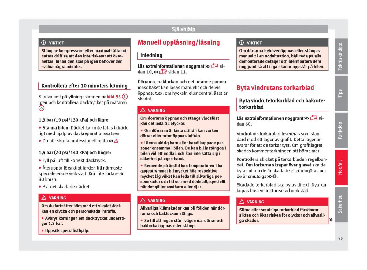 Seat Ateca instruktionsbok / page 87