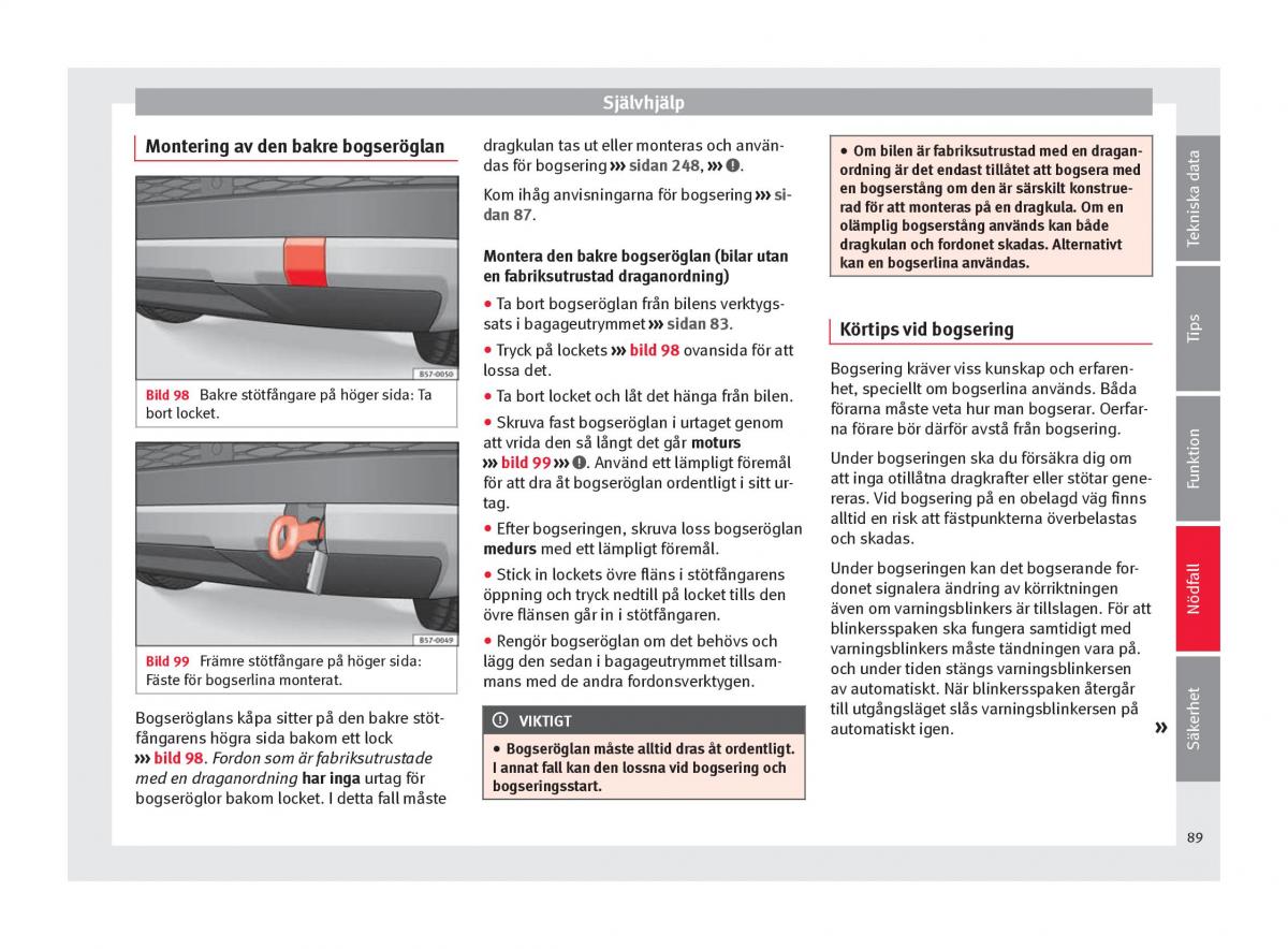 Seat Ateca instruktionsbok / page 91