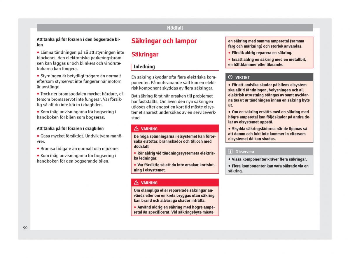 Seat Ateca instruktionsbok / page 92