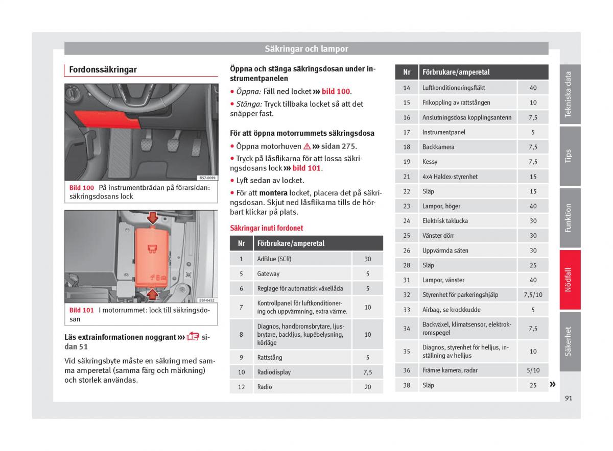 Seat Ateca instruktionsbok / page 93