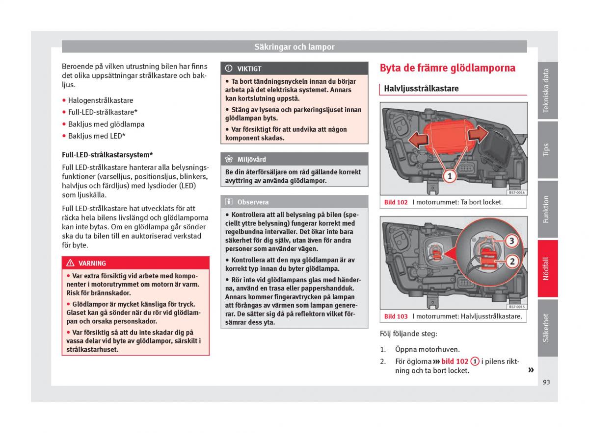 Seat Ateca instruktionsbok / page 95