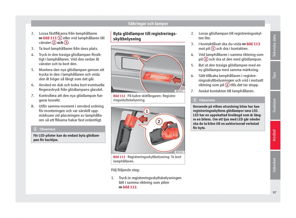 Seat Ateca instruktionsbok / page 99