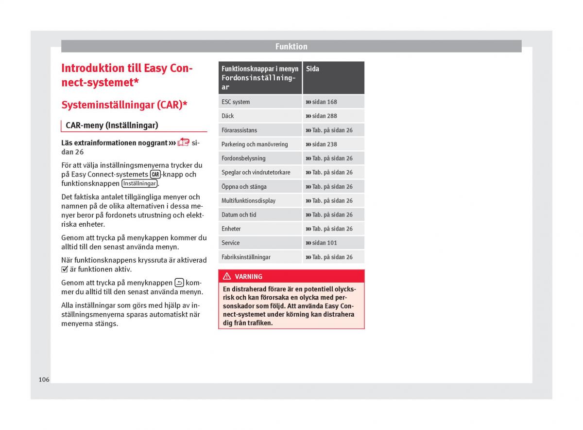 Seat Ateca instruktionsbok / page 108