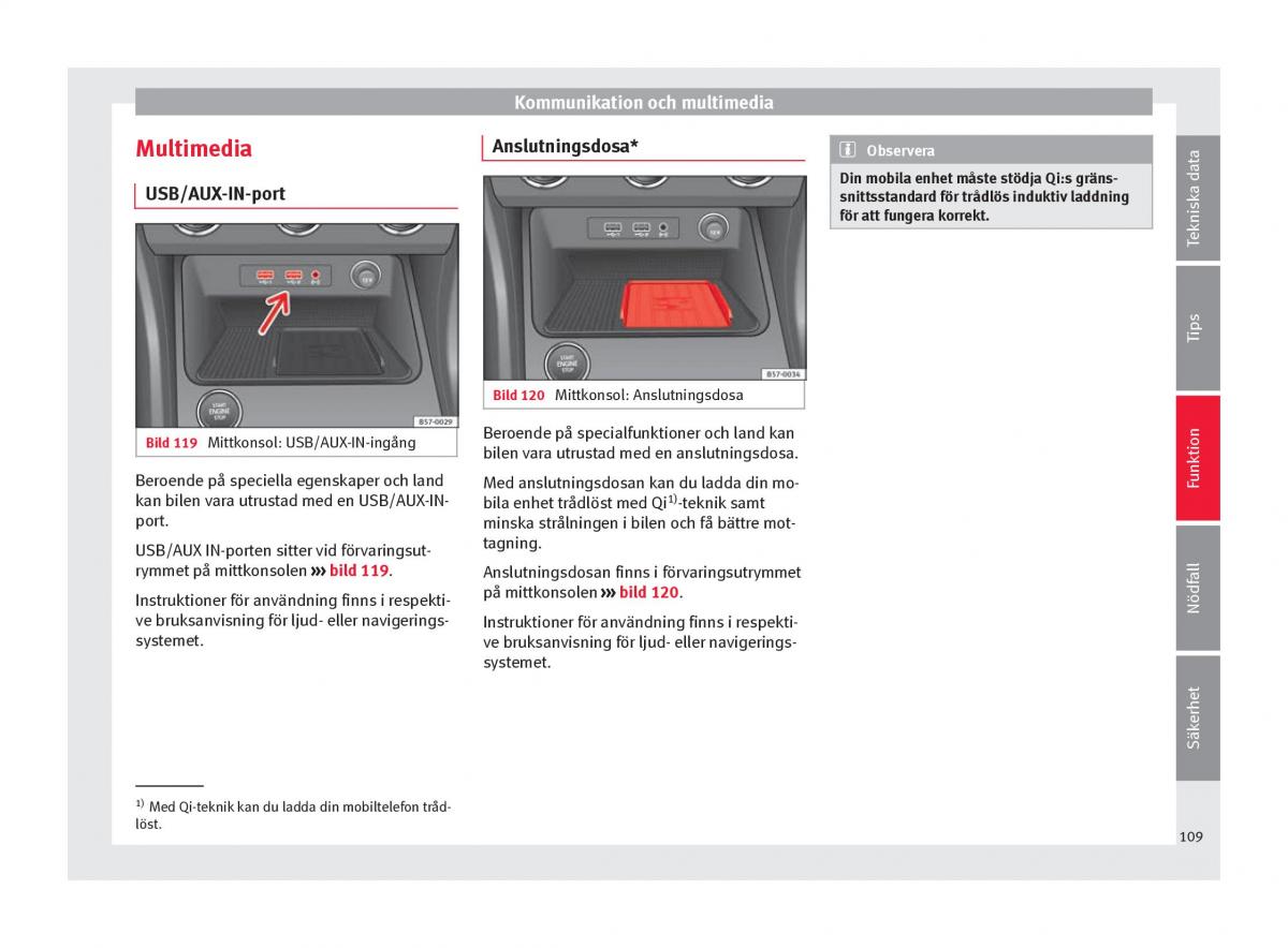 Seat Ateca instruktionsbok / page 111