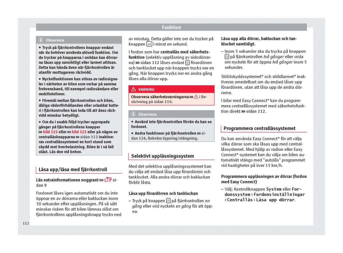 Seat Ateca instruktionsbok / page 114