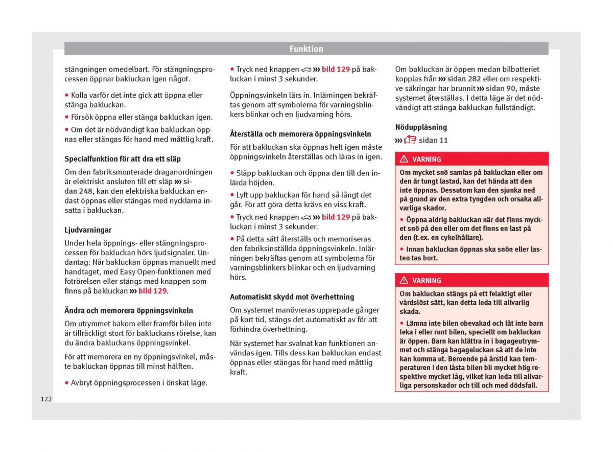 Seat Ateca instruktionsbok / page 124