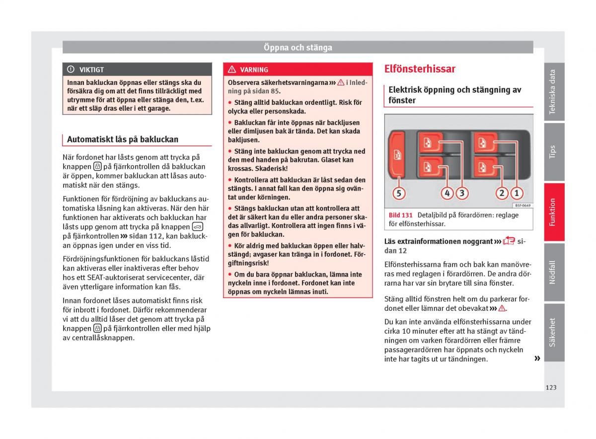 Seat Ateca instruktionsbok / page 125