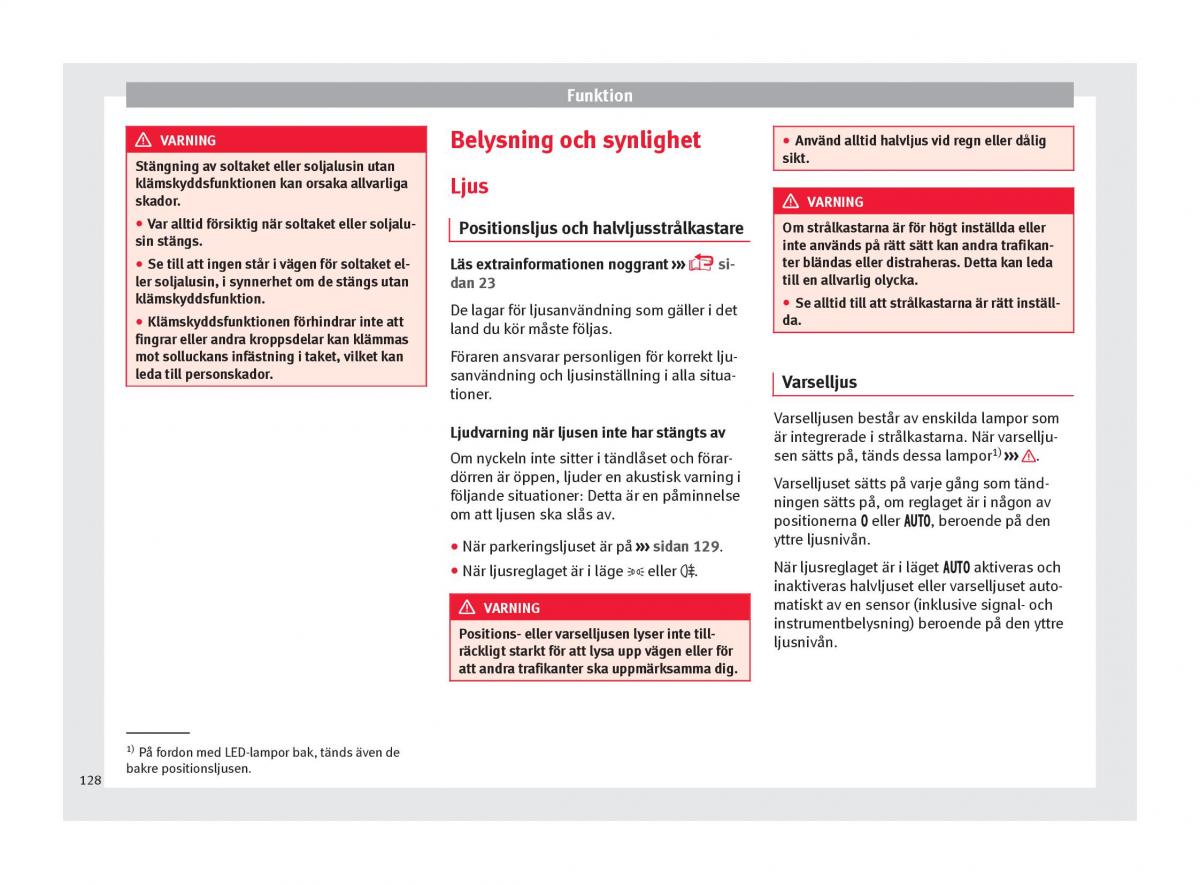 Seat Ateca instruktionsbok / page 130