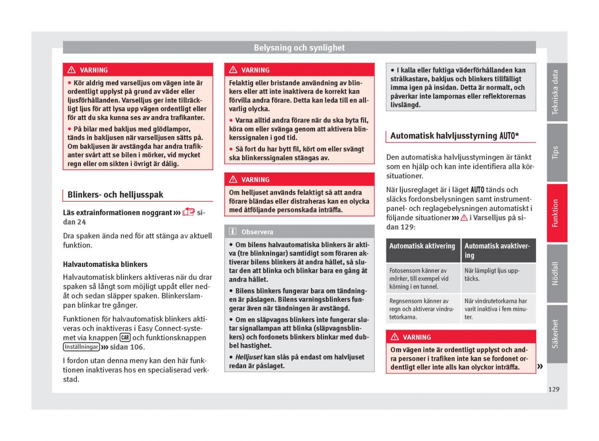 Seat Ateca instruktionsbok / page 131