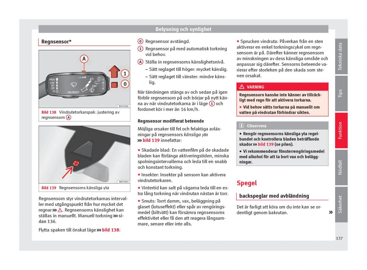 Seat Ateca instruktionsbok / page 139