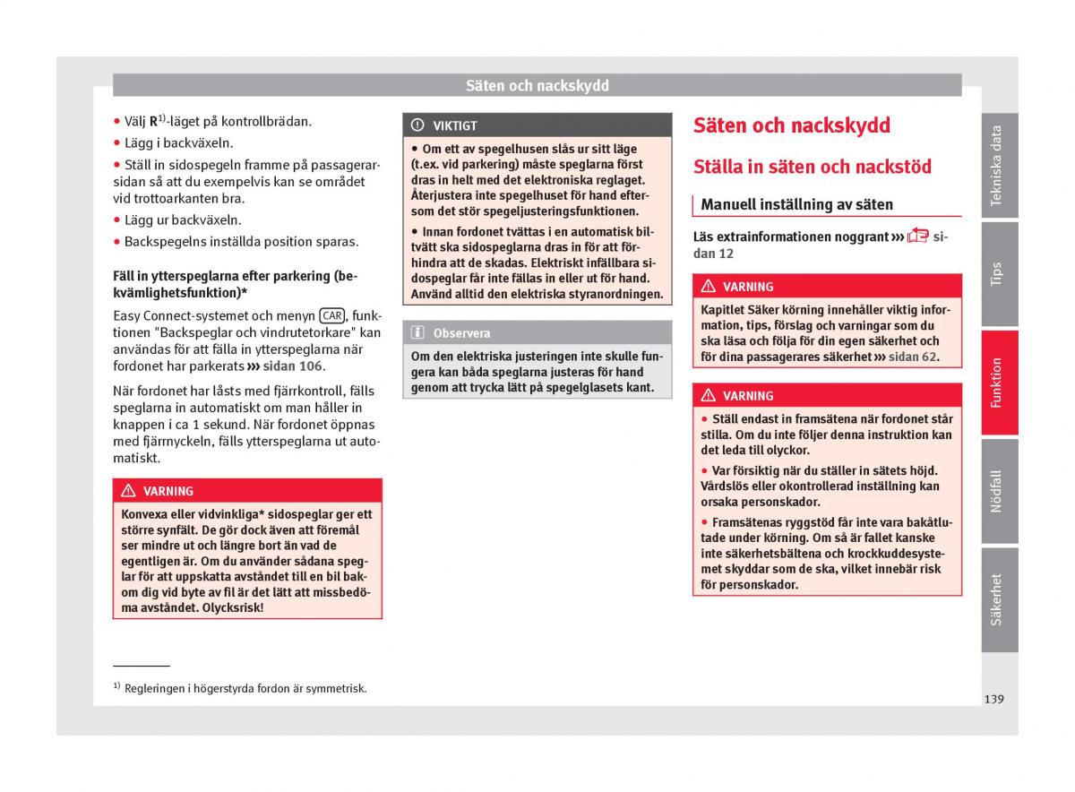 Seat Ateca instruktionsbok / page 141