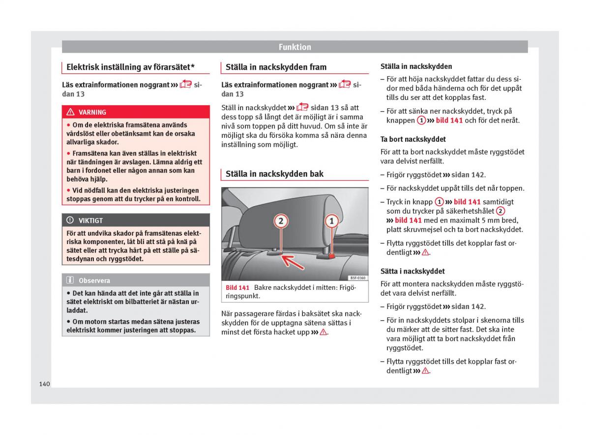 Seat Ateca instruktionsbok / page 142