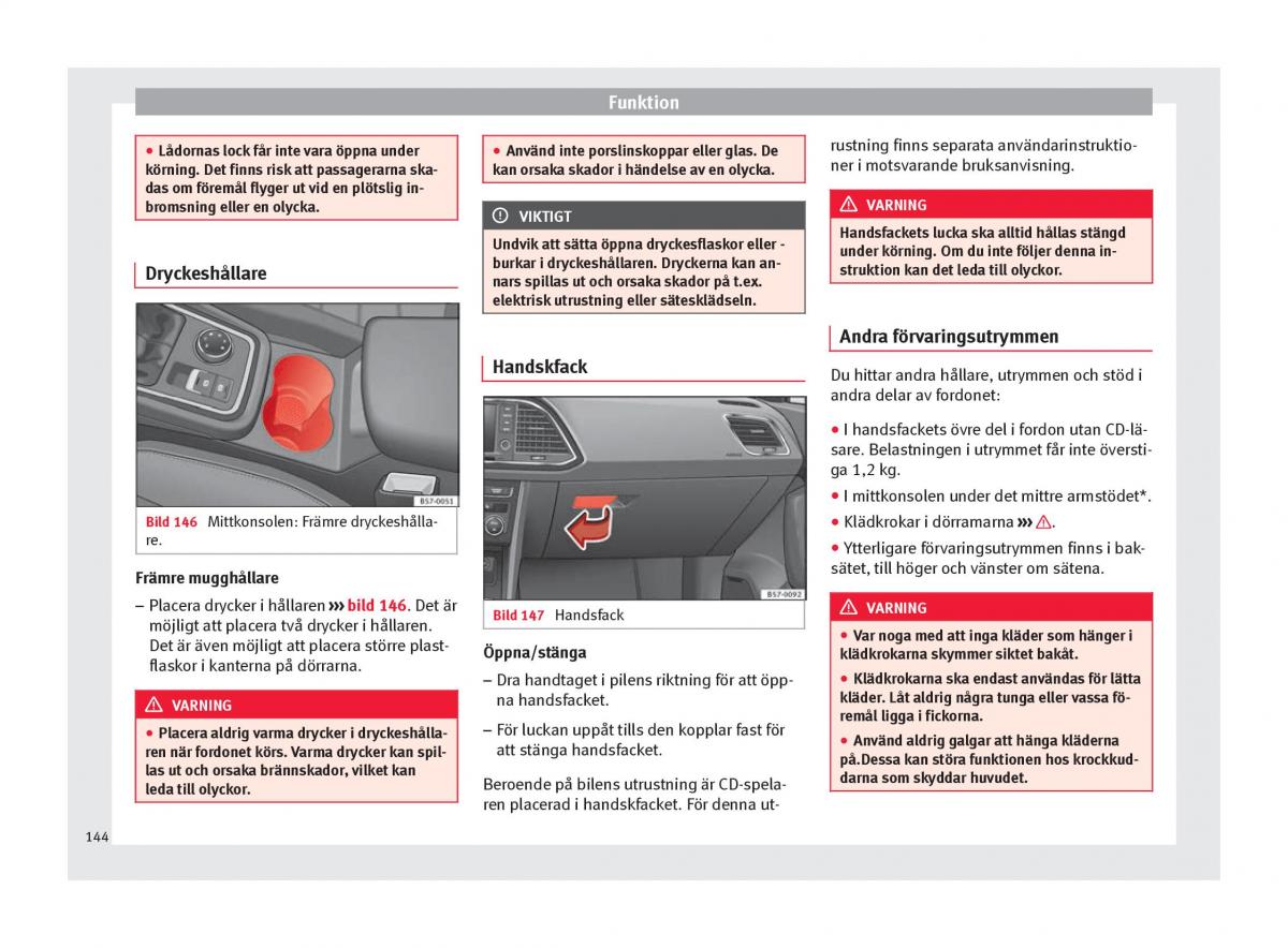 Seat Ateca instruktionsbok / page 146