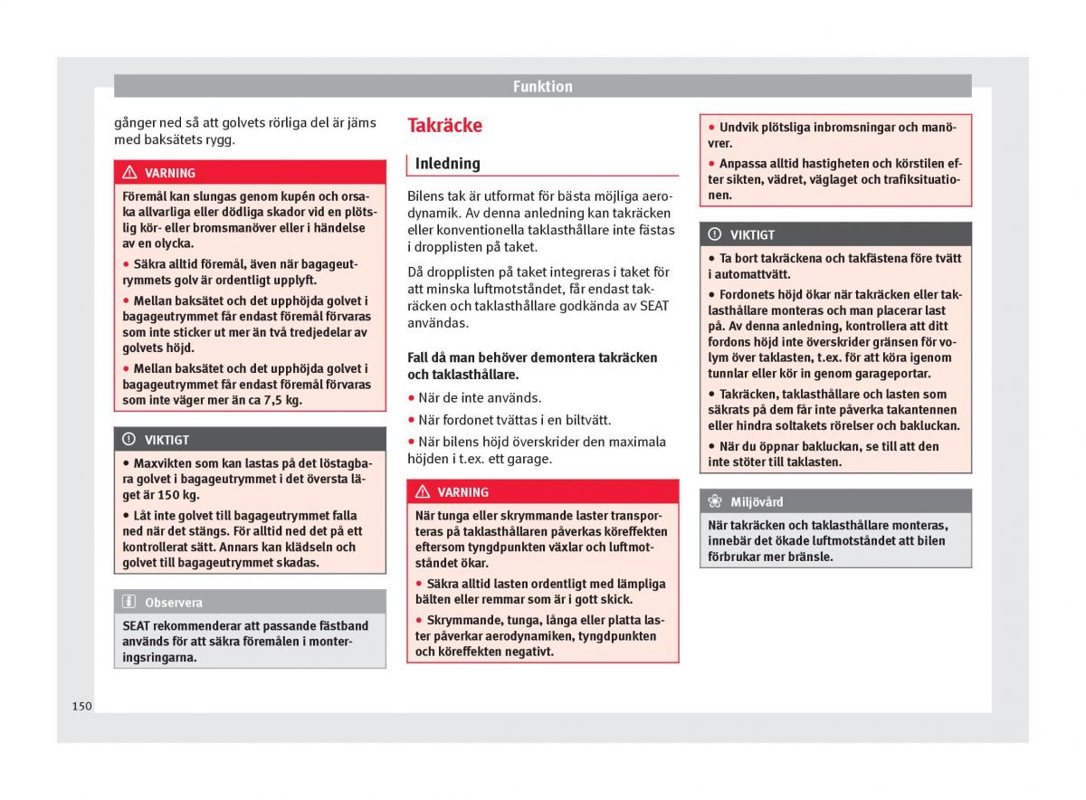 Seat Ateca instruktionsbok / page 152