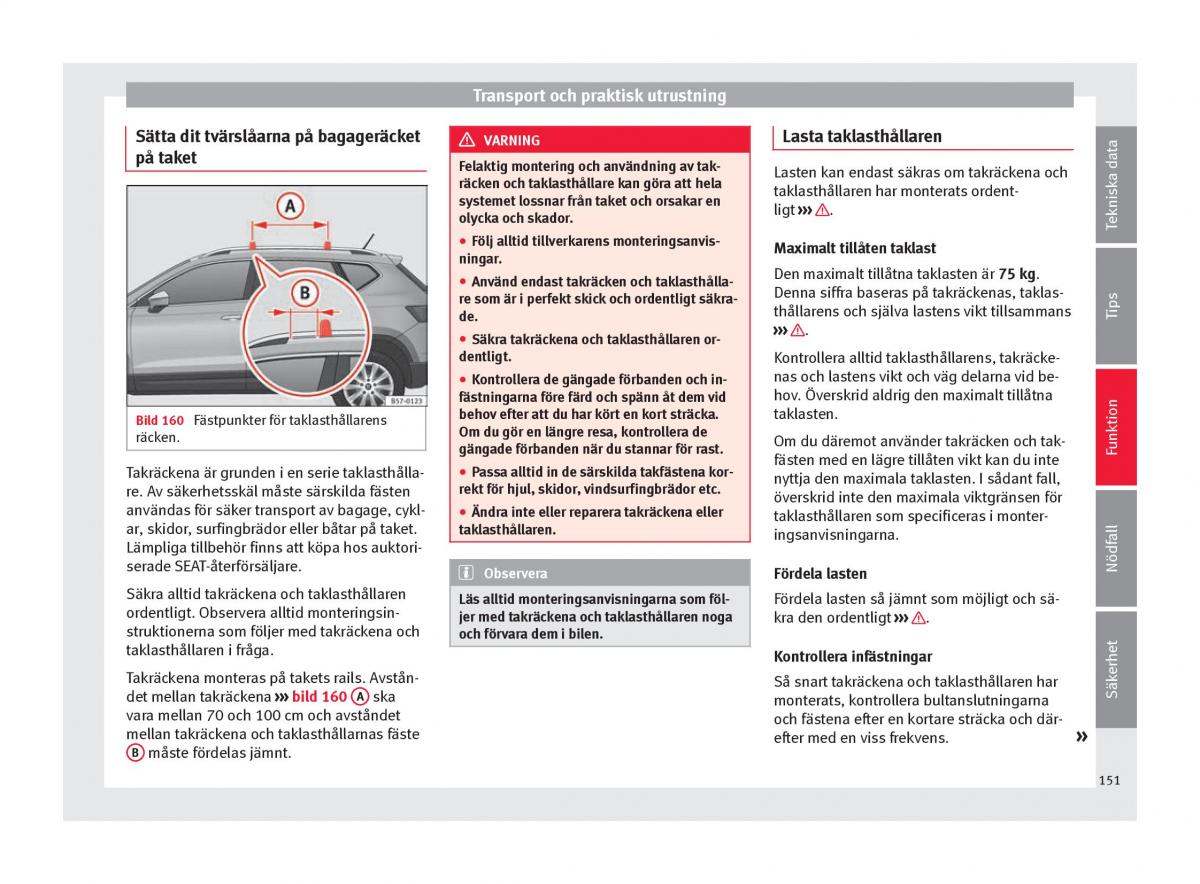 Seat Ateca instruktionsbok / page 153