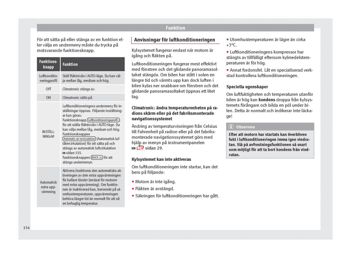 Seat Ateca instruktionsbok / page 156