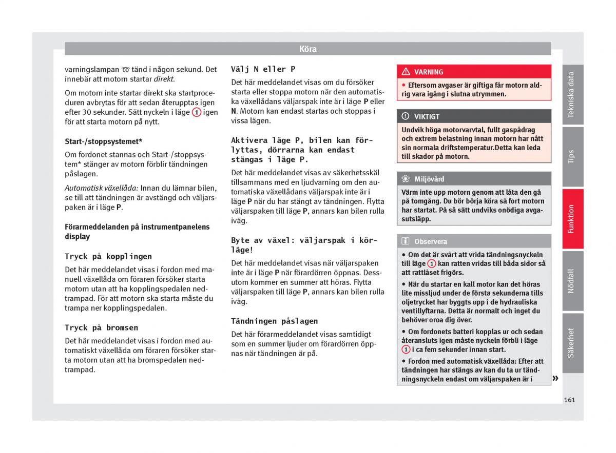 Seat Ateca instruktionsbok / page 163