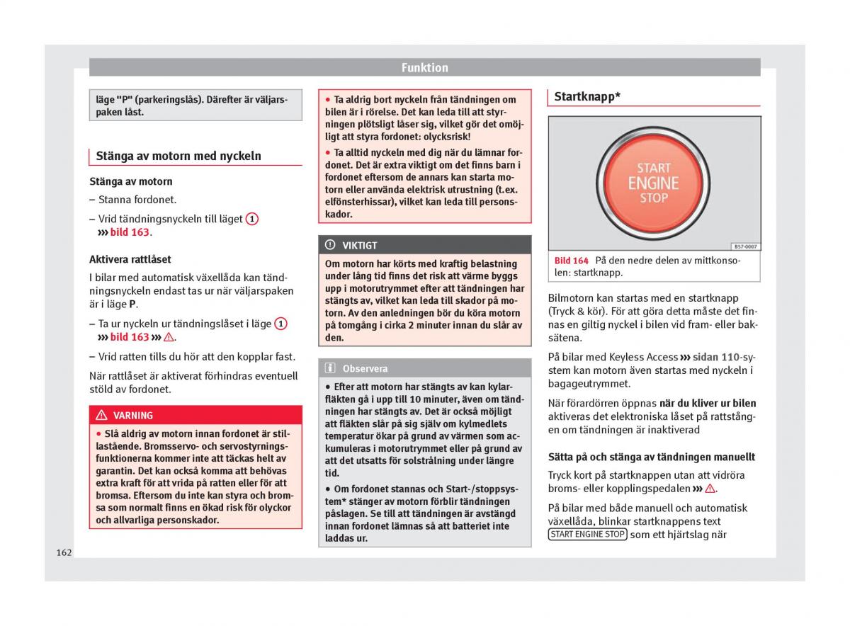 Seat Ateca instruktionsbok / page 164