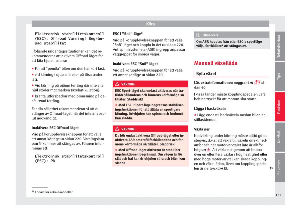 Seat Ateca instruktionsbok / page 173